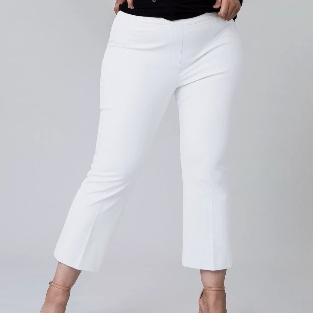 Spanx On-The-Go Cropped Kick Flare Pants Classic White Size Large